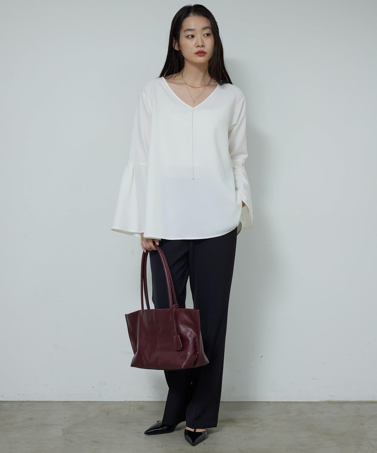 【近日開始】【前後兩穿】喬其紗喇叭袖