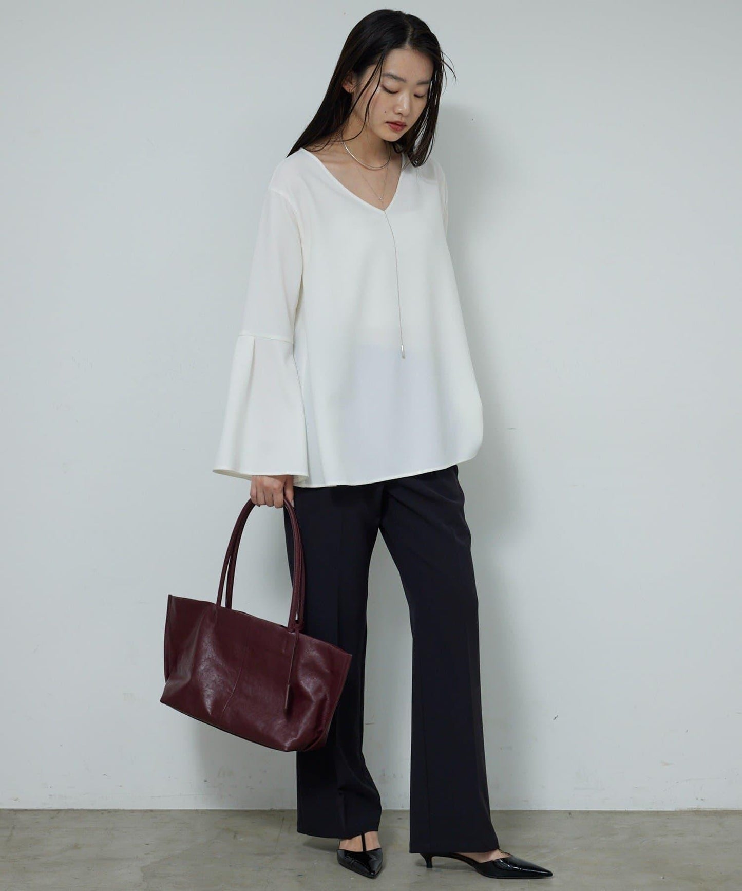 【近日開始】【前後兩穿】喬其紗喇叭袖