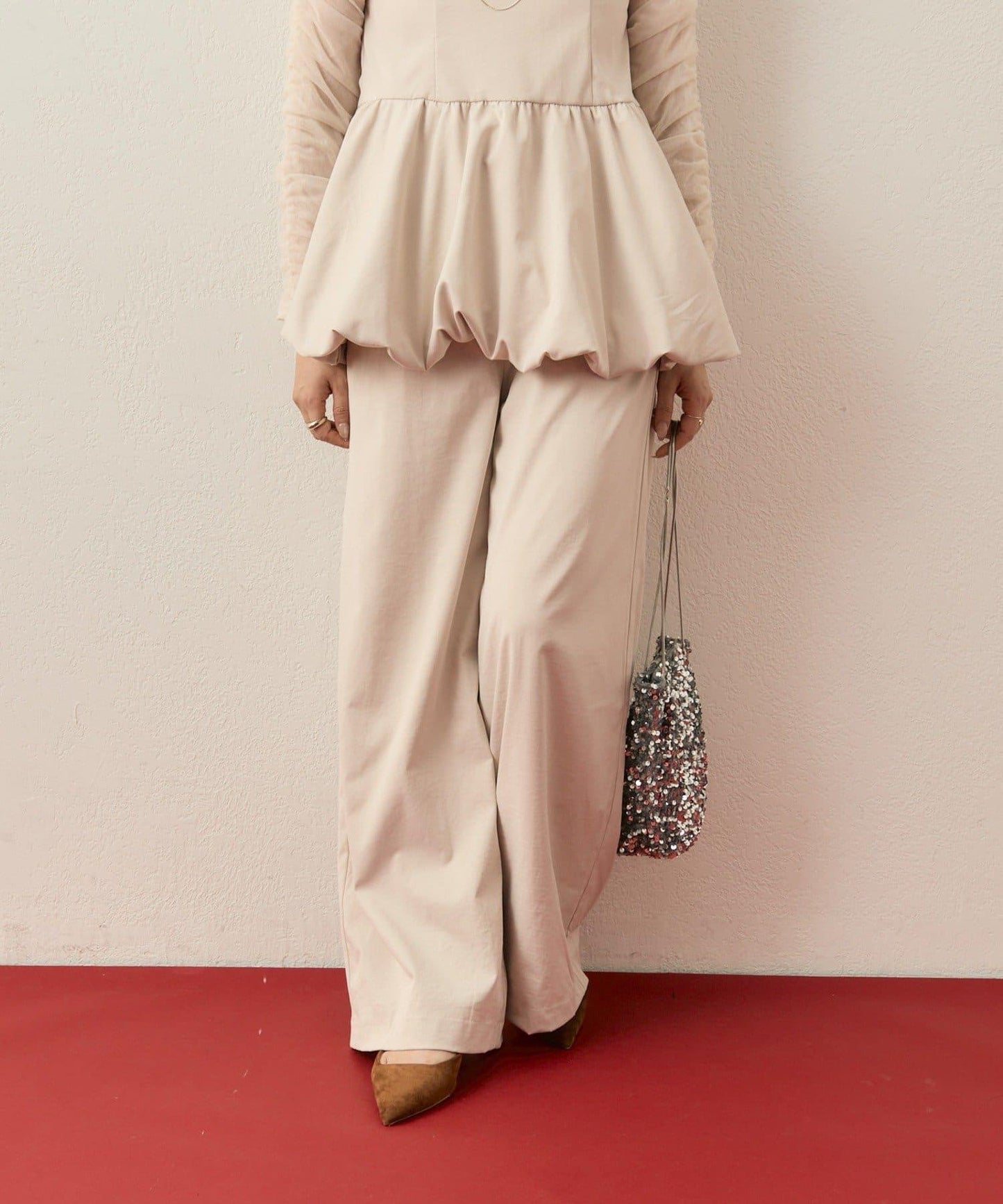 ≪10/20 12:00開始!≫【@aoiikegaya企劃】網紗拼接荷葉邊套裝