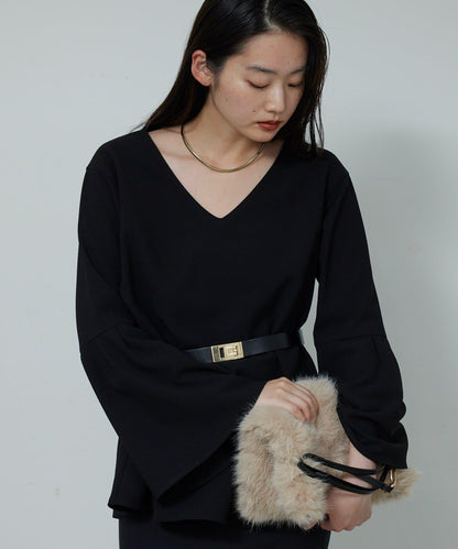 【近日開始】【前後兩穿】喬其紗喇叭袖