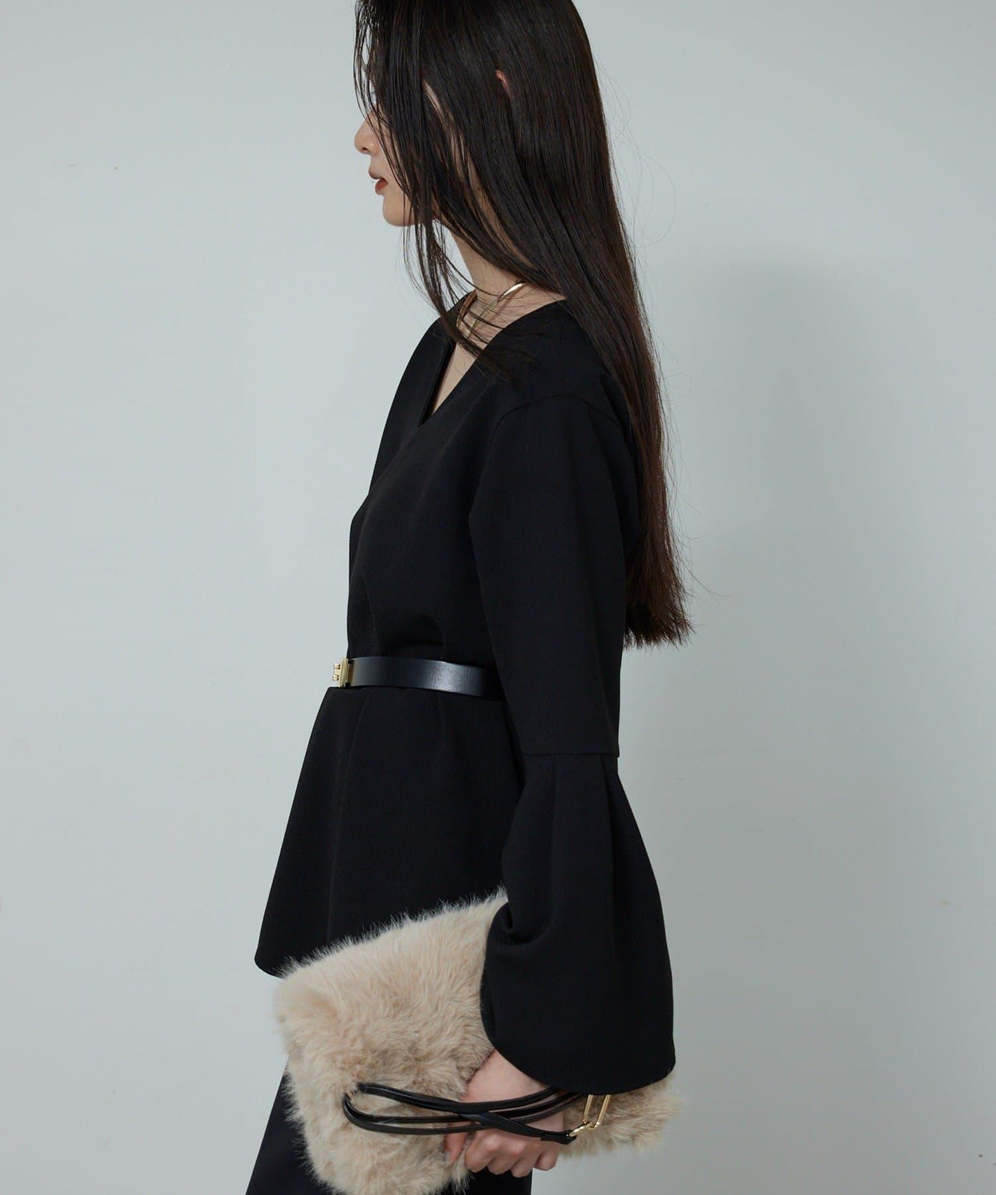 【近日開始】【前後兩穿】喬其紗喇叭袖