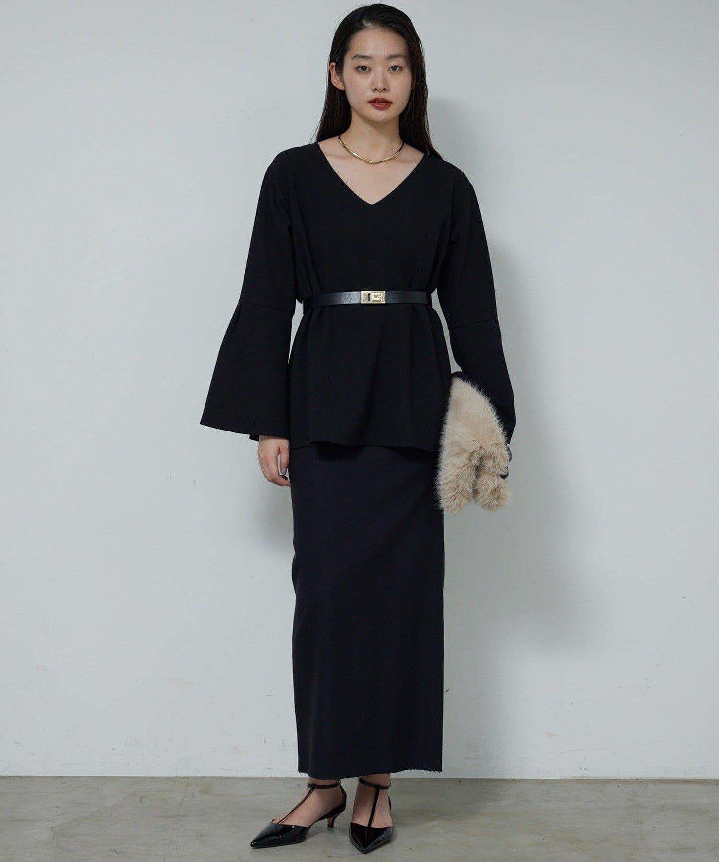 【近日開始】【前後兩穿】喬其紗喇叭袖