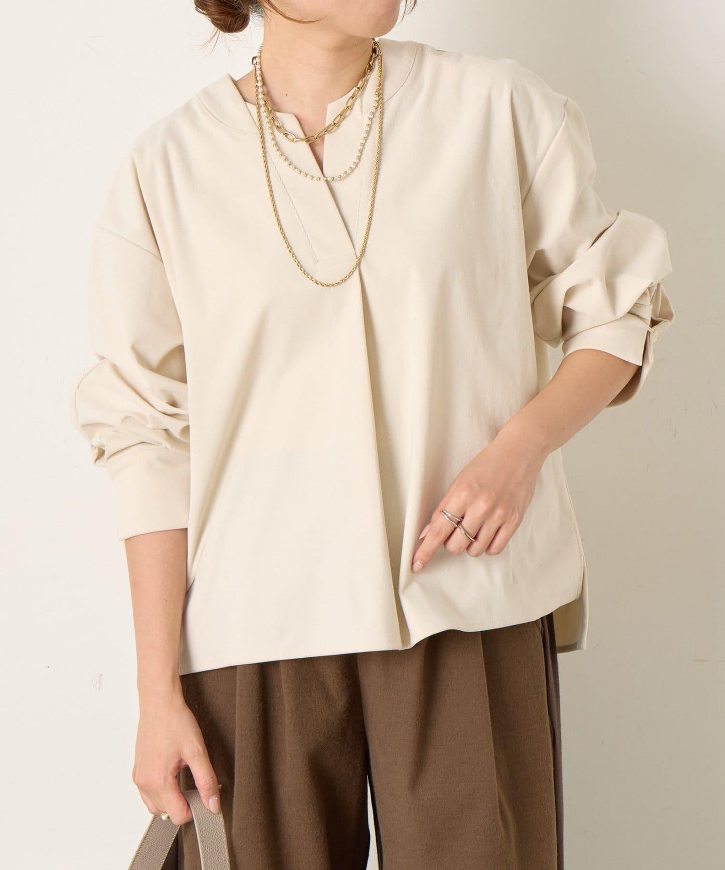 彈力磨毛高領襯衫