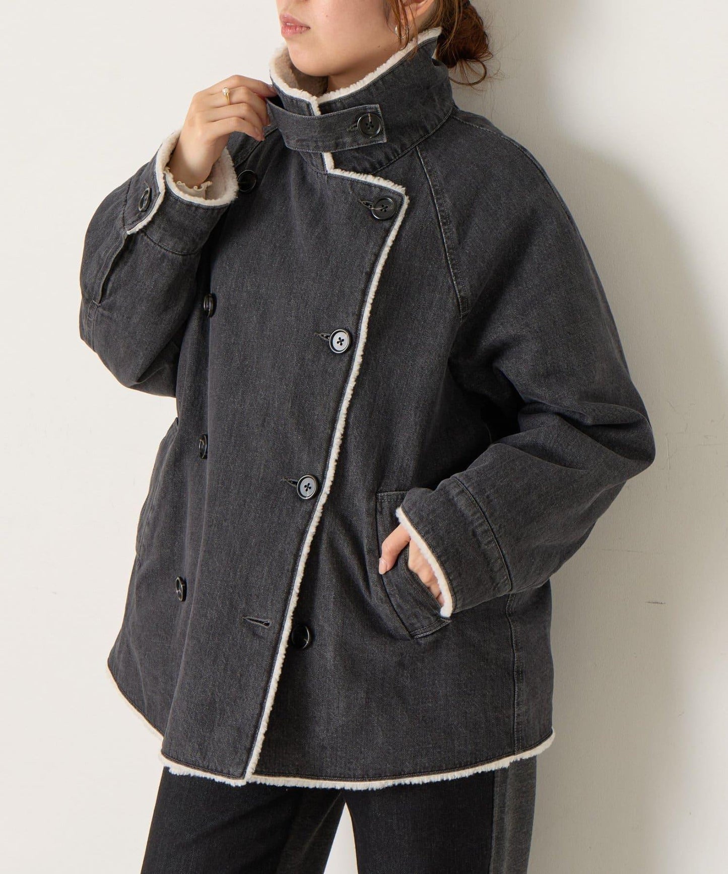 牛仔羊羔絨大衣