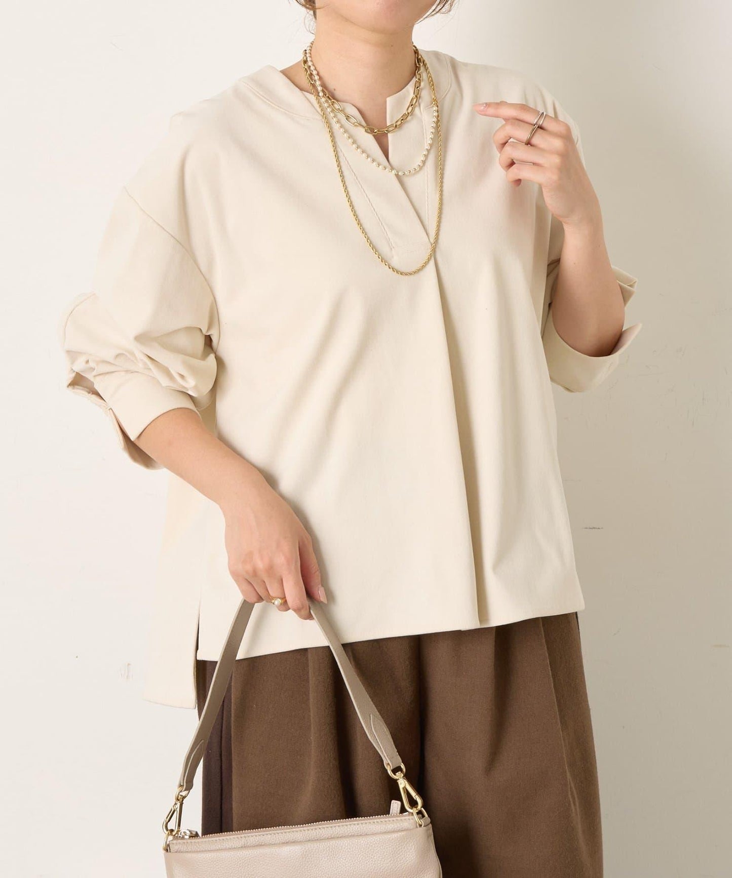 彈力磨毛高領襯衫