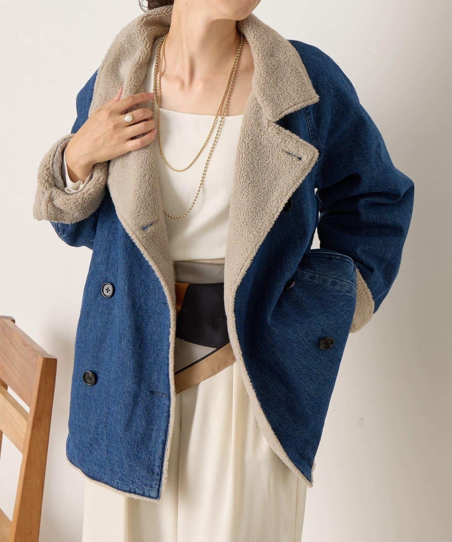 牛仔羊羔絨大衣