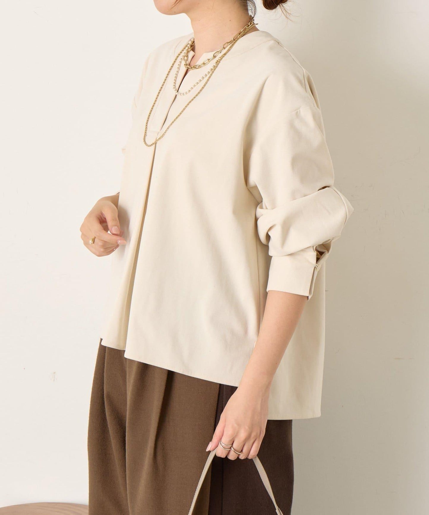 彈力磨毛高領襯衫