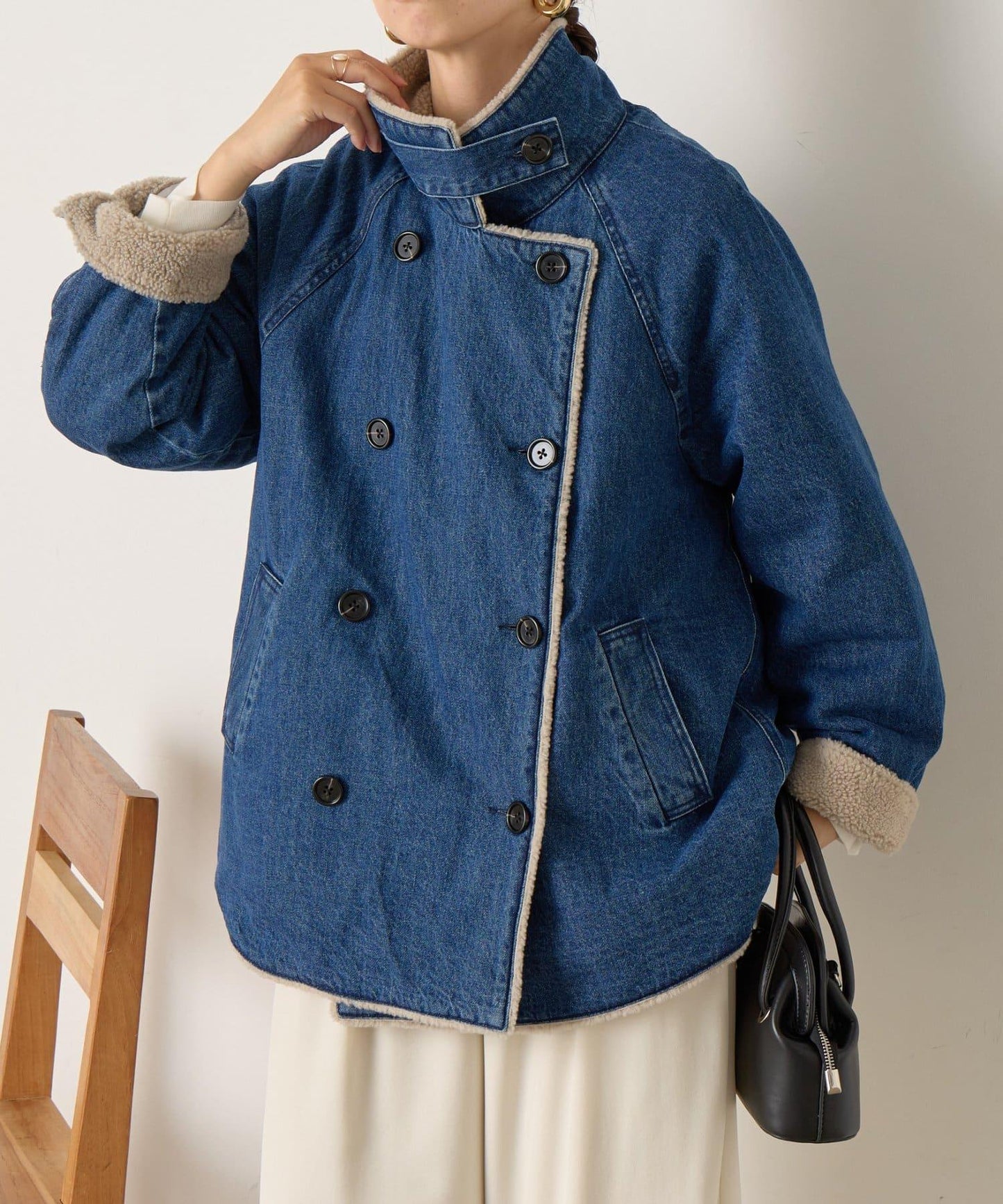 牛仔羊羔絨大衣