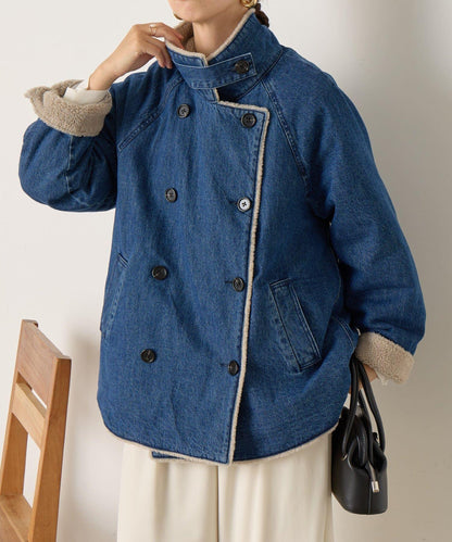 牛仔羊羔絨大衣
