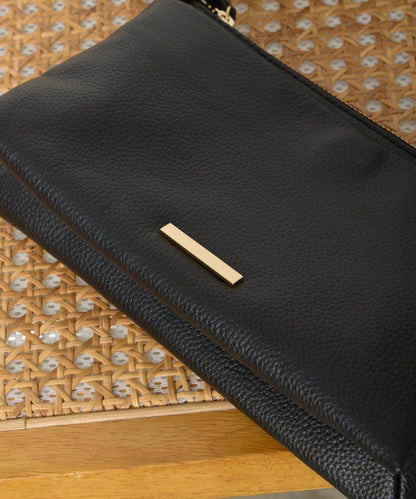 帶金屬牌真皮迷你包