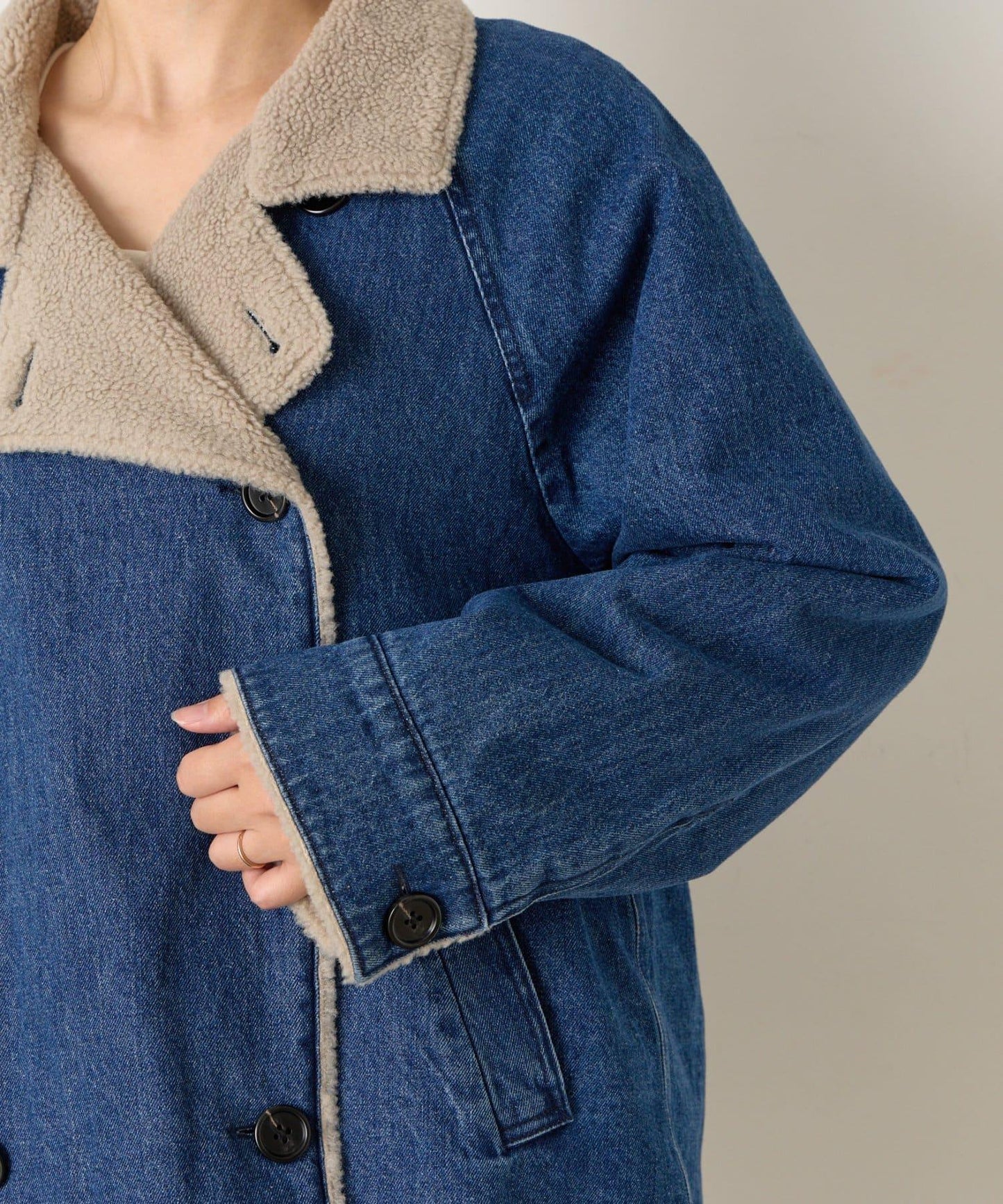 牛仔羊羔絨大衣