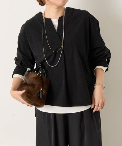 彈力磨毛高領襯衫