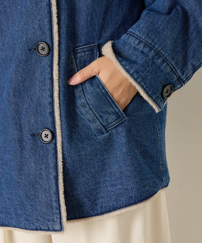 牛仔羊羔絨大衣