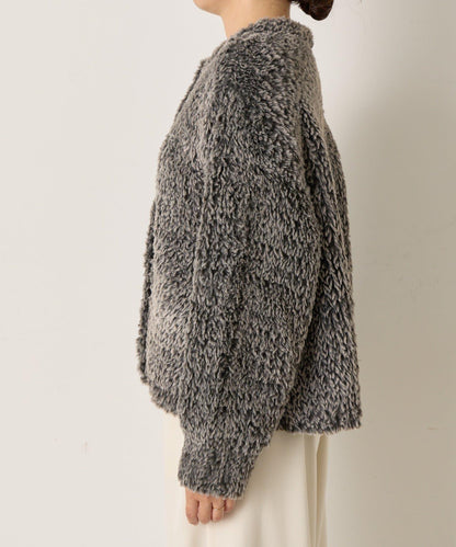 仿毛針織短款夾克