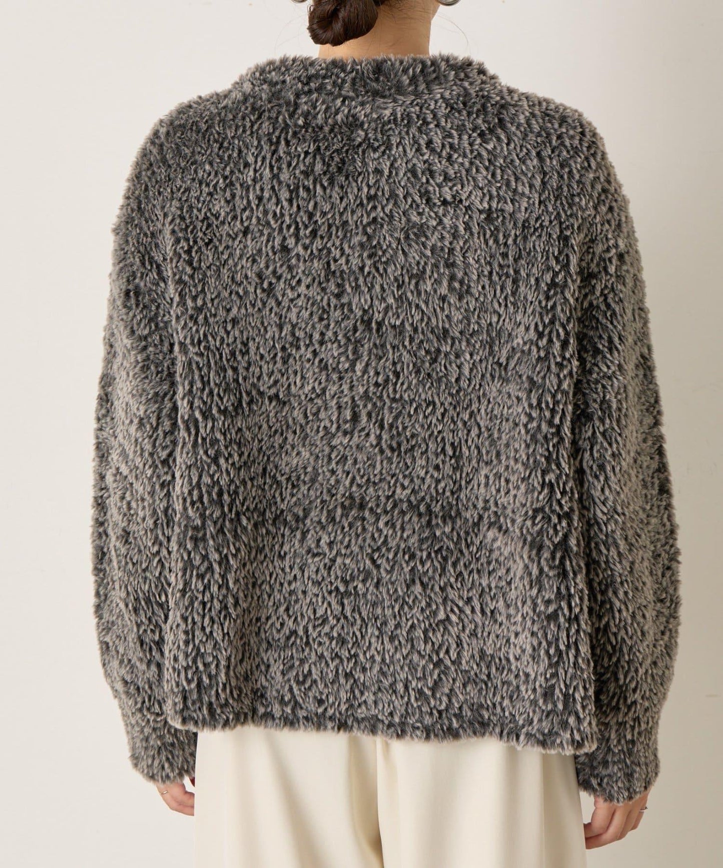 仿毛針織短款夾克