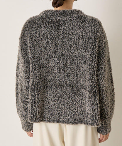 仿毛針織短款夾克