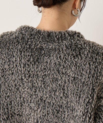 仿毛針織短款夾克