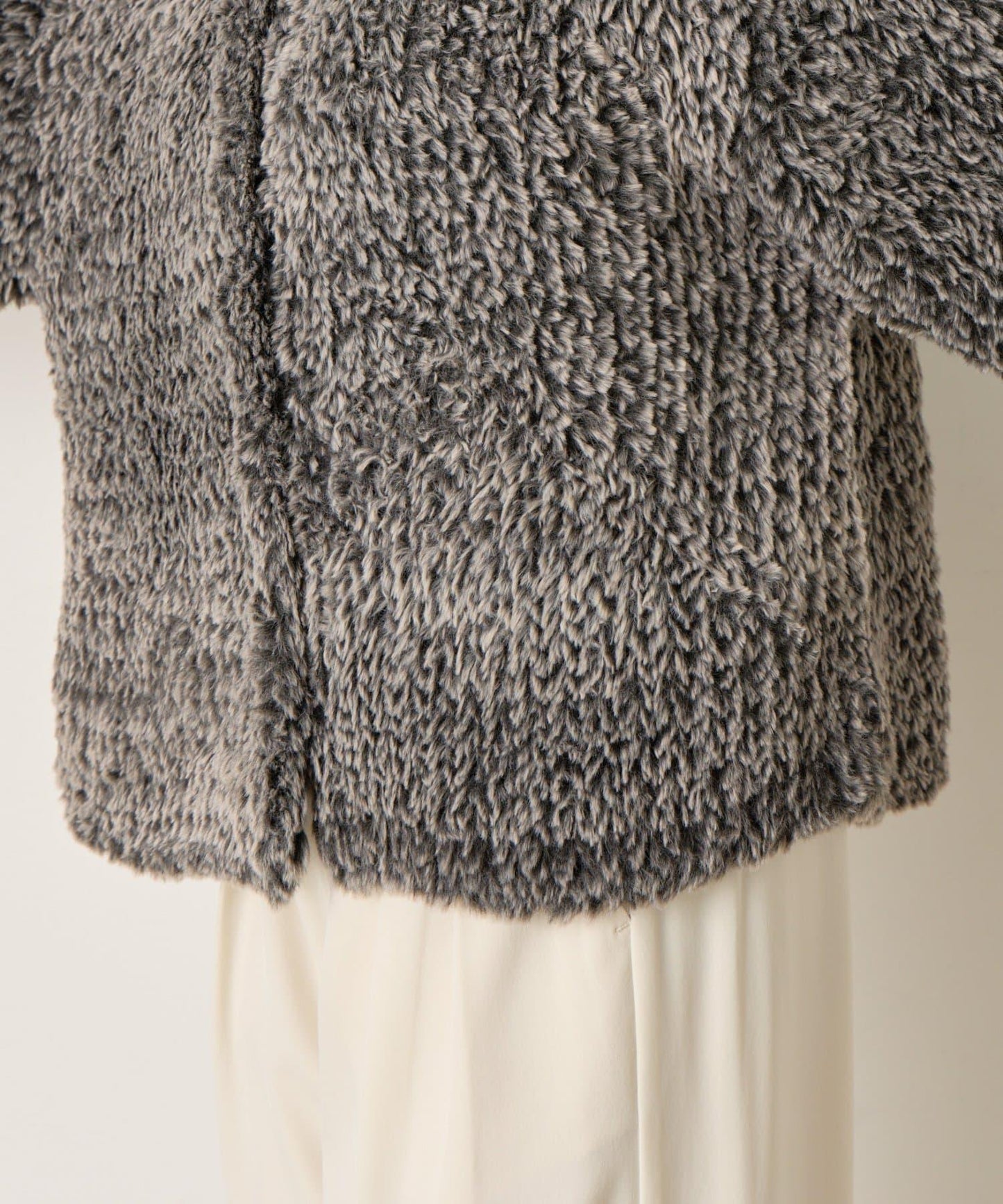 仿毛針織短款夾克