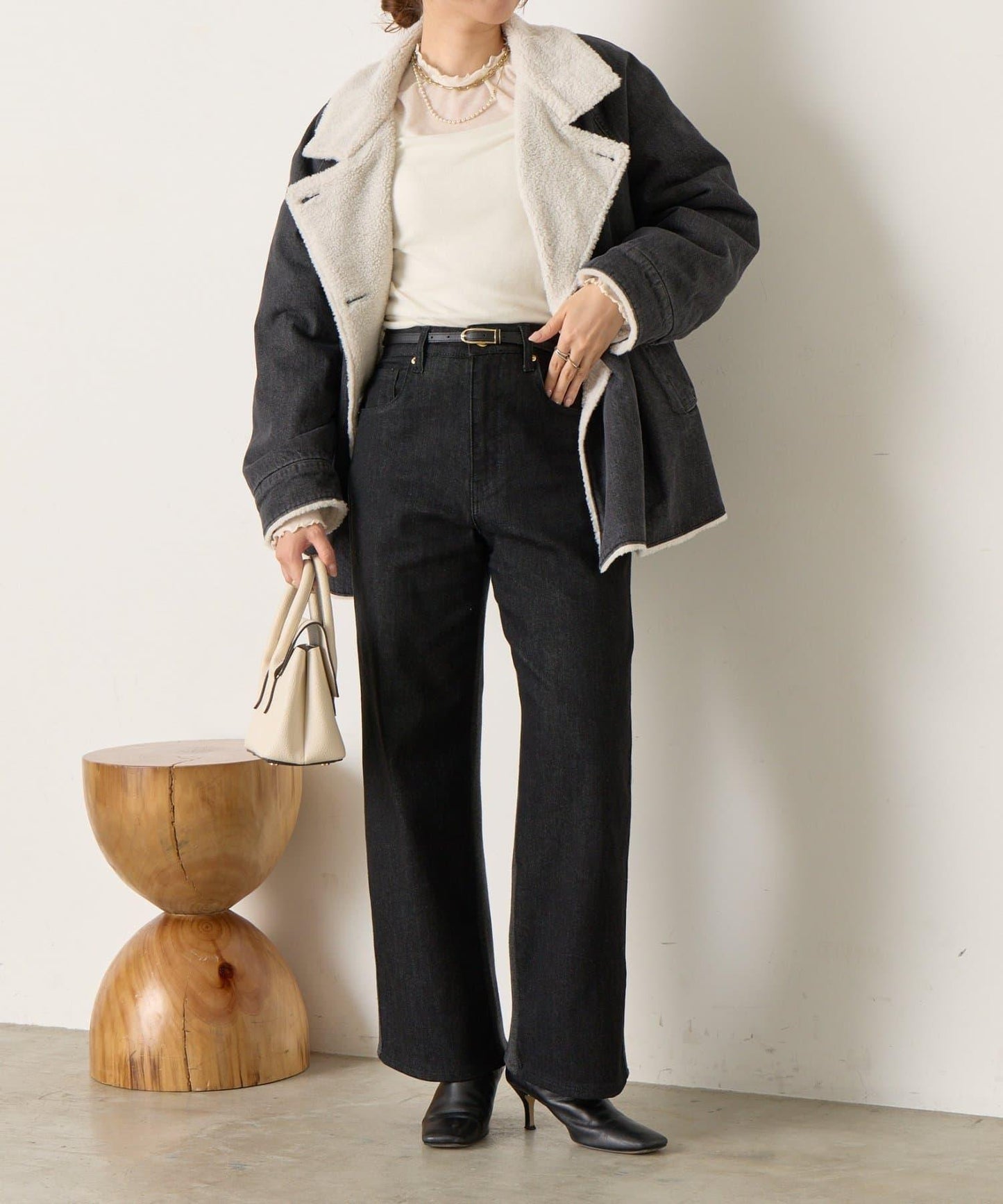 牛仔羊羔絨大衣