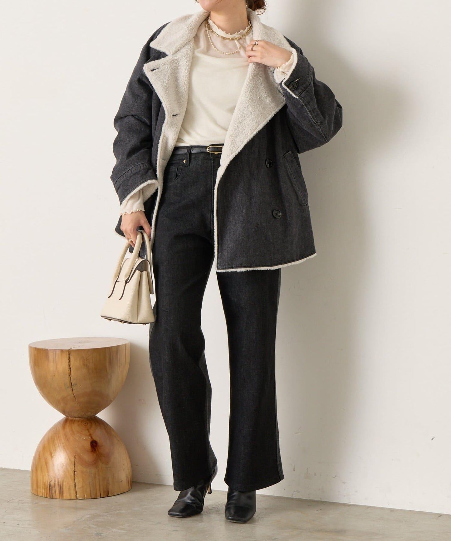 牛仔羊羔絨大衣