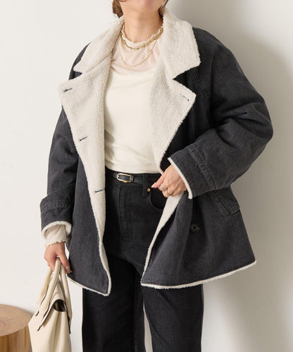 牛仔羊羔絨大衣