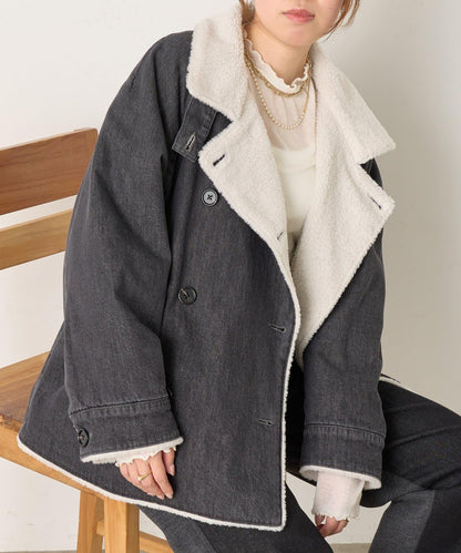 牛仔羊羔絨大衣
