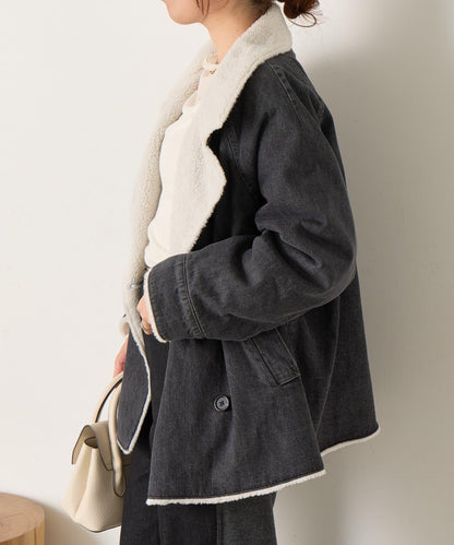 牛仔羊羔絨大衣