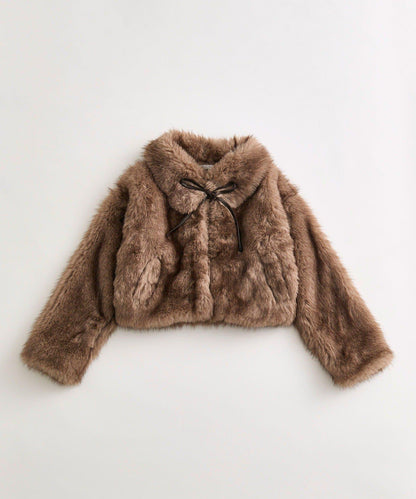 帶蝴蝶結毛絨套頭衫