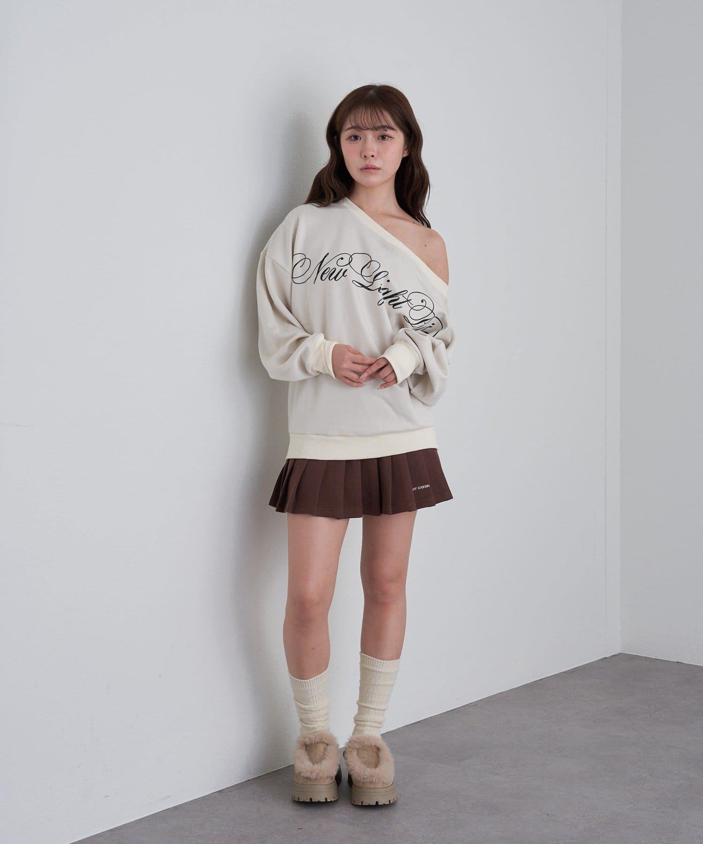 衛衣百褶迷你裙