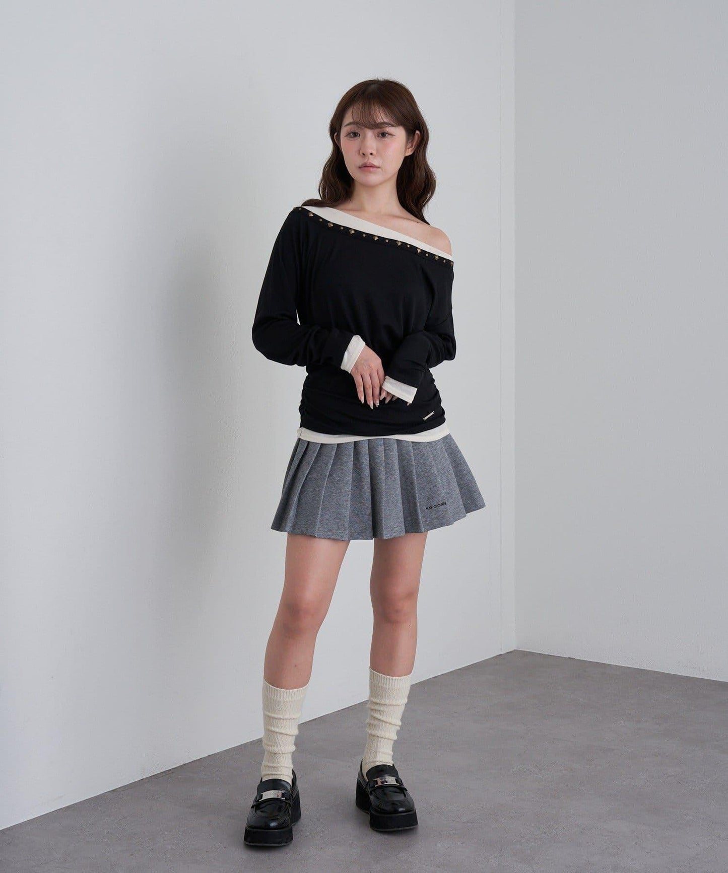 衛衣百褶迷你裙