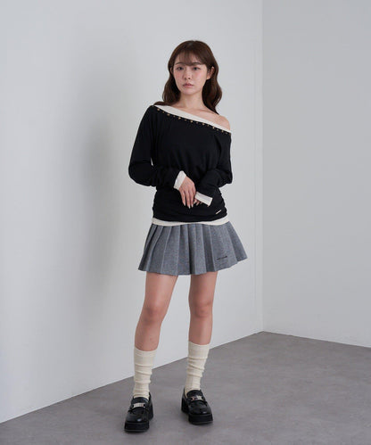 衛衣百褶迷你裙