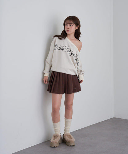 衛衣百褶迷你裙