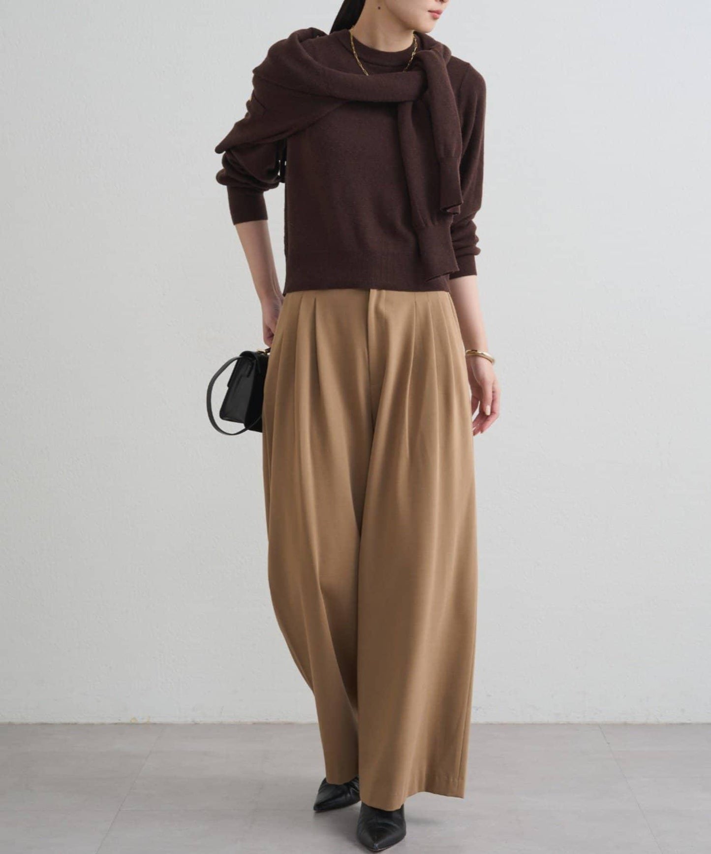 【限時優惠券適用】TR3褶皺寬鬆長褲