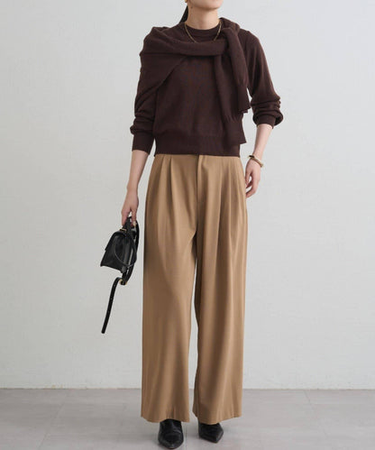 【限時優惠券適用】TR3褶皺寬鬆長褲