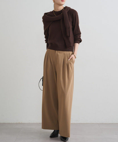 【限時優惠券適用】TR3褶皺寬鬆長褲