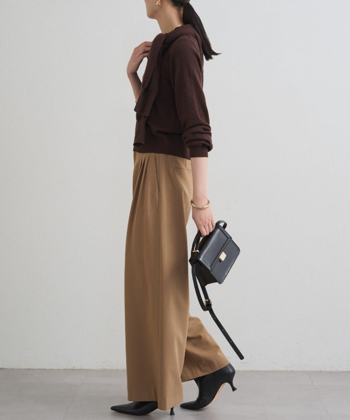 【限時優惠券適用】TR3褶皺寬鬆長褲