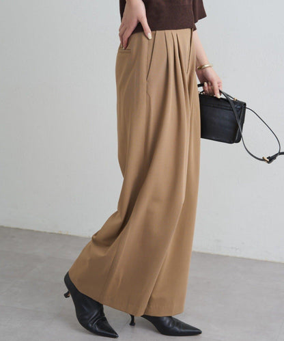 【限時優惠券適用】TR3褶皺寬鬆長褲