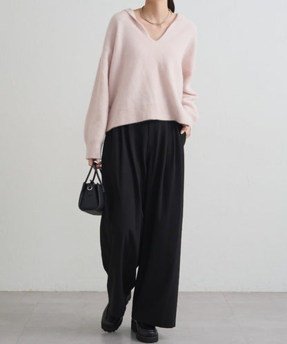 【限時優惠券適用】TR3褶皺寬鬆長褲