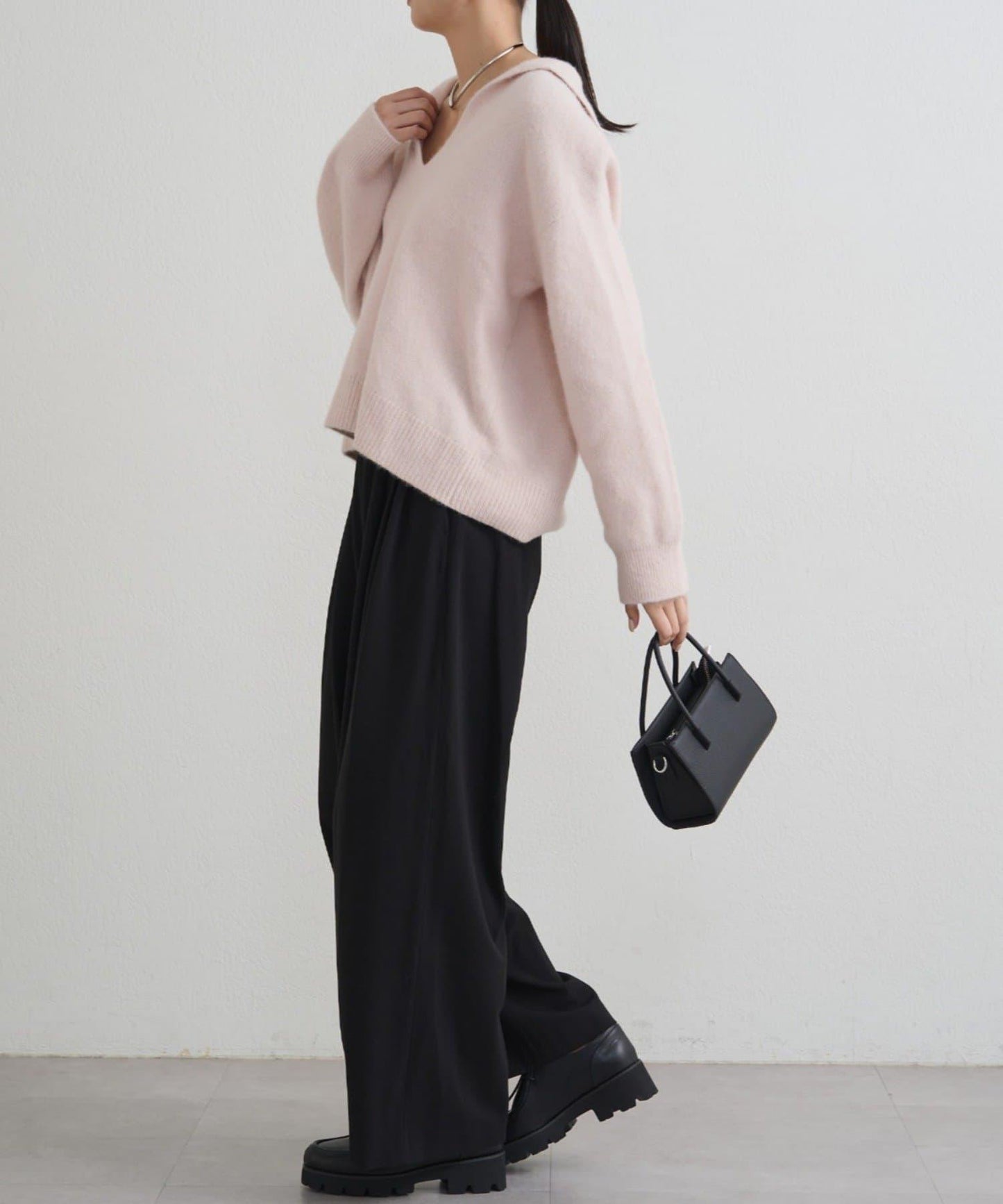 【限時優惠券適用】TR3褶皺寬鬆長褲