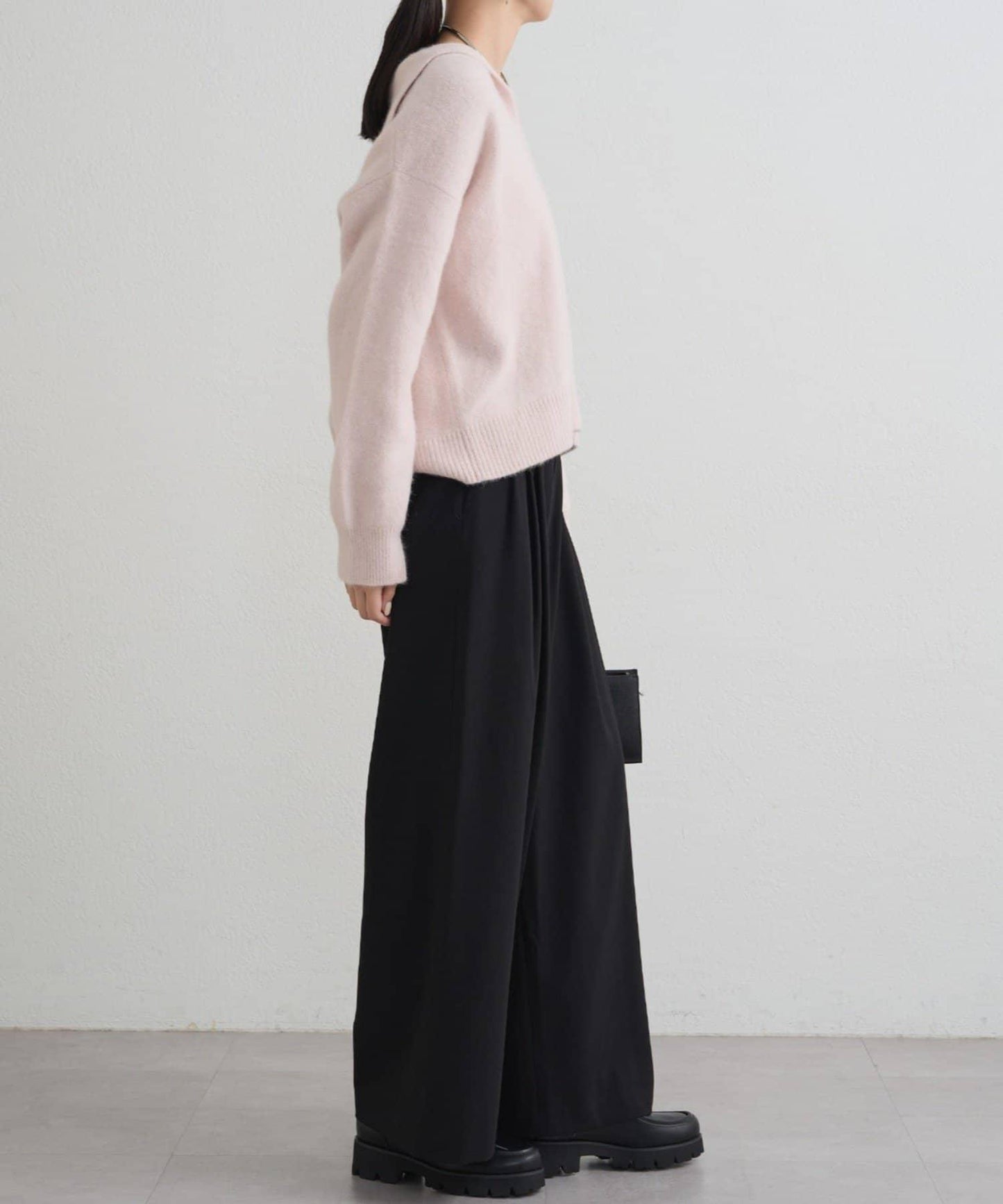 【限時優惠券適用】TR3褶皺寬鬆長褲