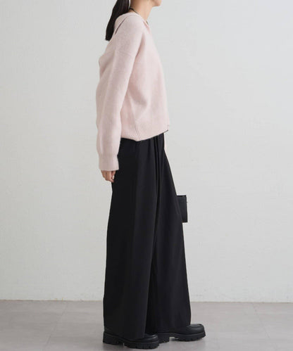 【限時優惠券適用】TR3褶皺寬鬆長褲