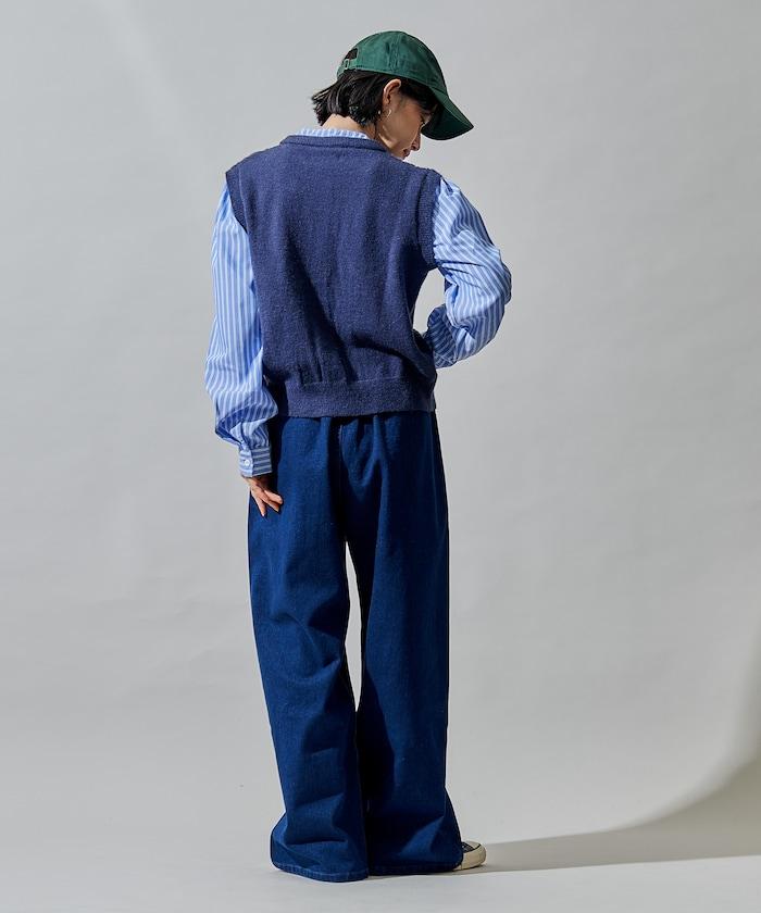 ＜有小個子尺碼＞加絨水洗牛仔休閒褲