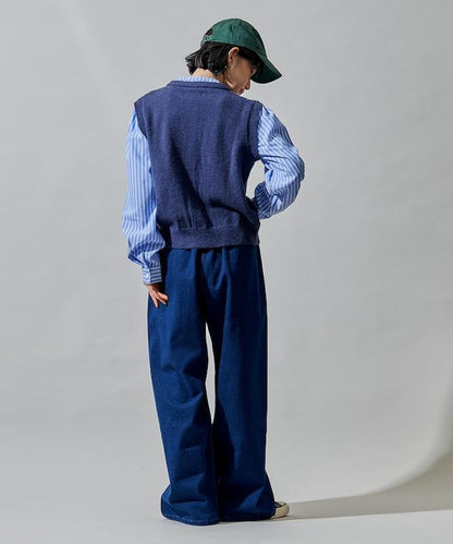 ＜有小個子尺碼＞加絨水洗牛仔休閒褲