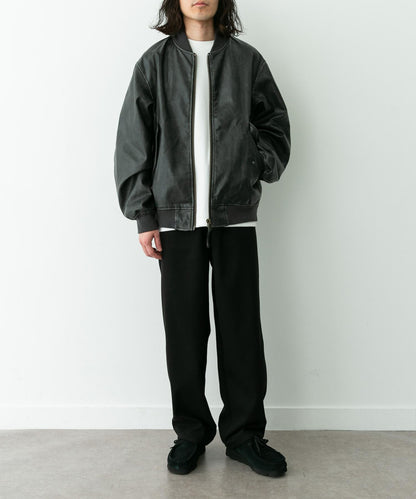 ARMY TWILL 仿皮革短夾克