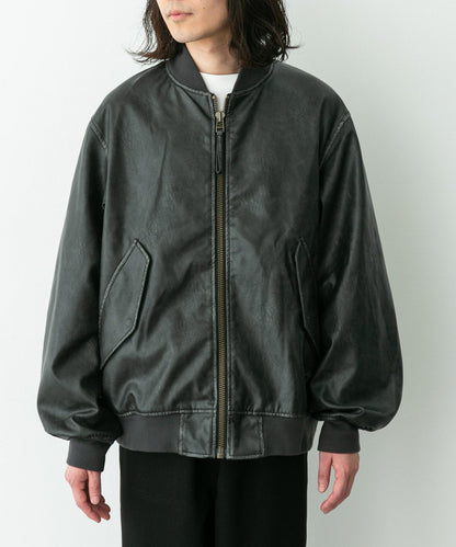 ARMY TWILL 仿皮革短夾克