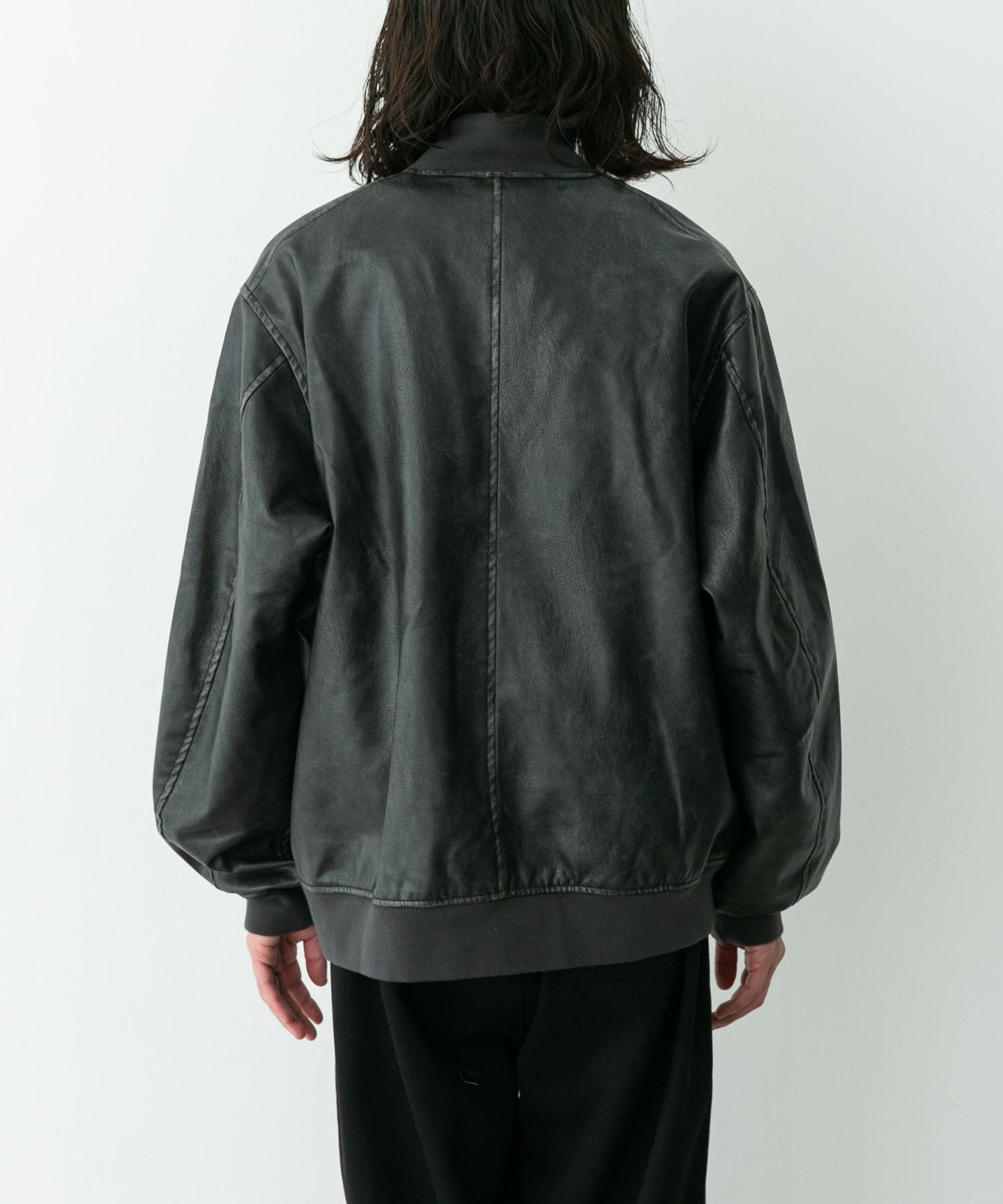 ARMY TWILL 仿皮革短夾克
