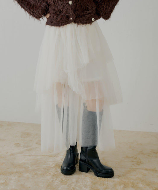 隨機網紗拼接傘裙