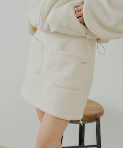 抓絨A字迷你裙