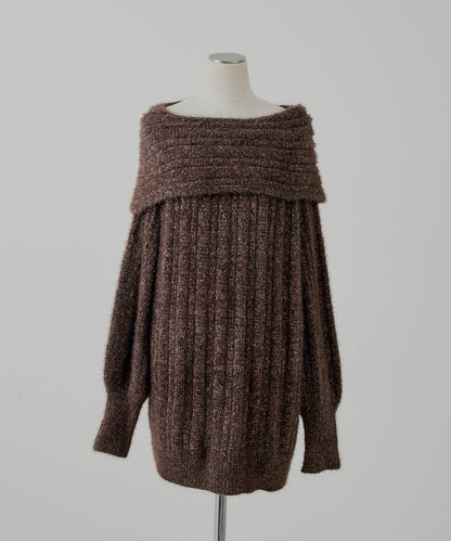 毛絨一字肩迷你連衣裙