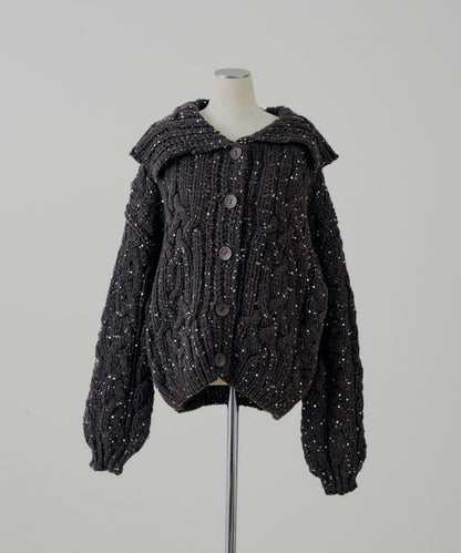 亮片編織寬鬆開衫